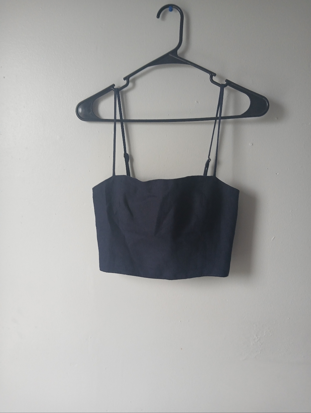 Reformation Black Spaghetti-Strap Crop Top